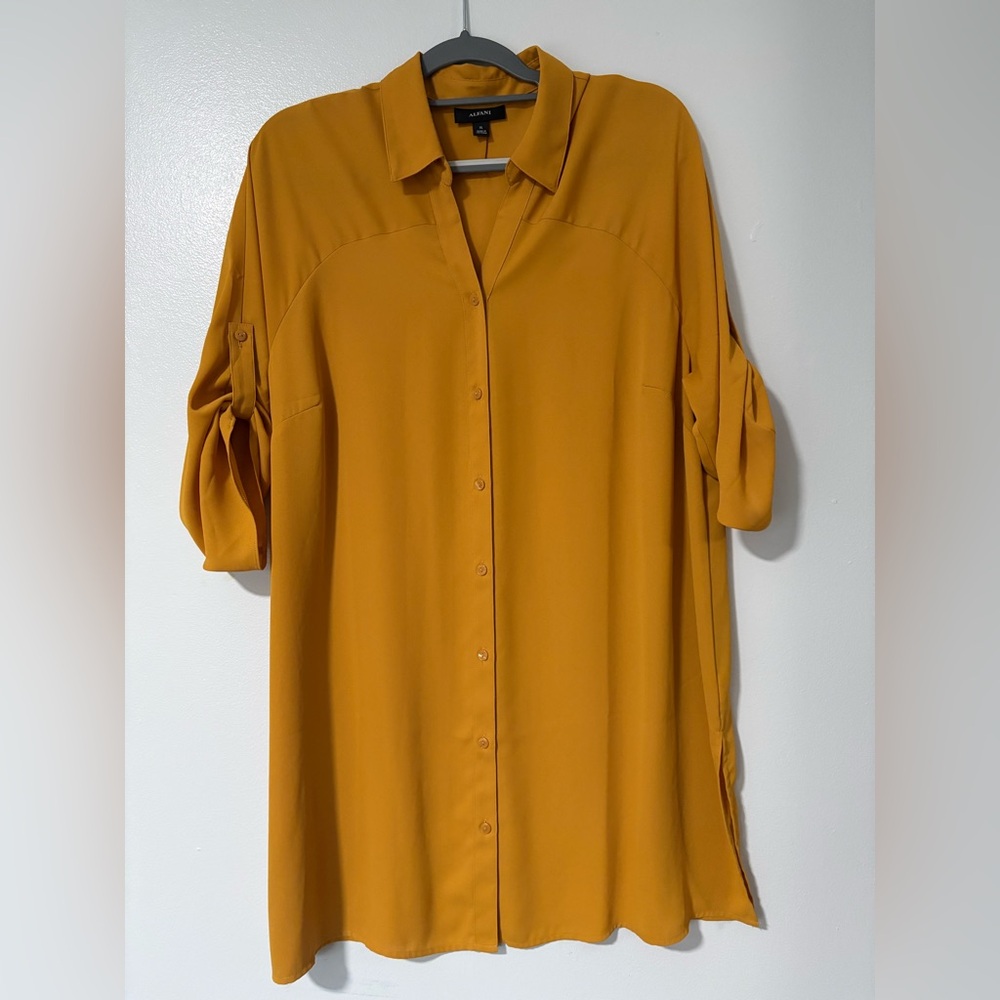 Alfani Mustard Button-Down Women's Shirt